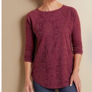 Soft Surroundings Delphine Damask Top, size L